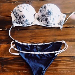 Tropical padded bandeau + All Saints cheeky bottom